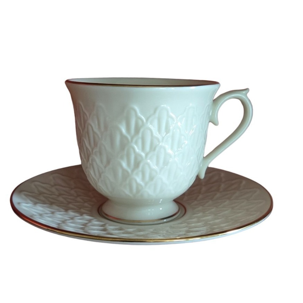 Lennox Jacquard Gold‎ Cup And Saucer - Picture 2 of 10